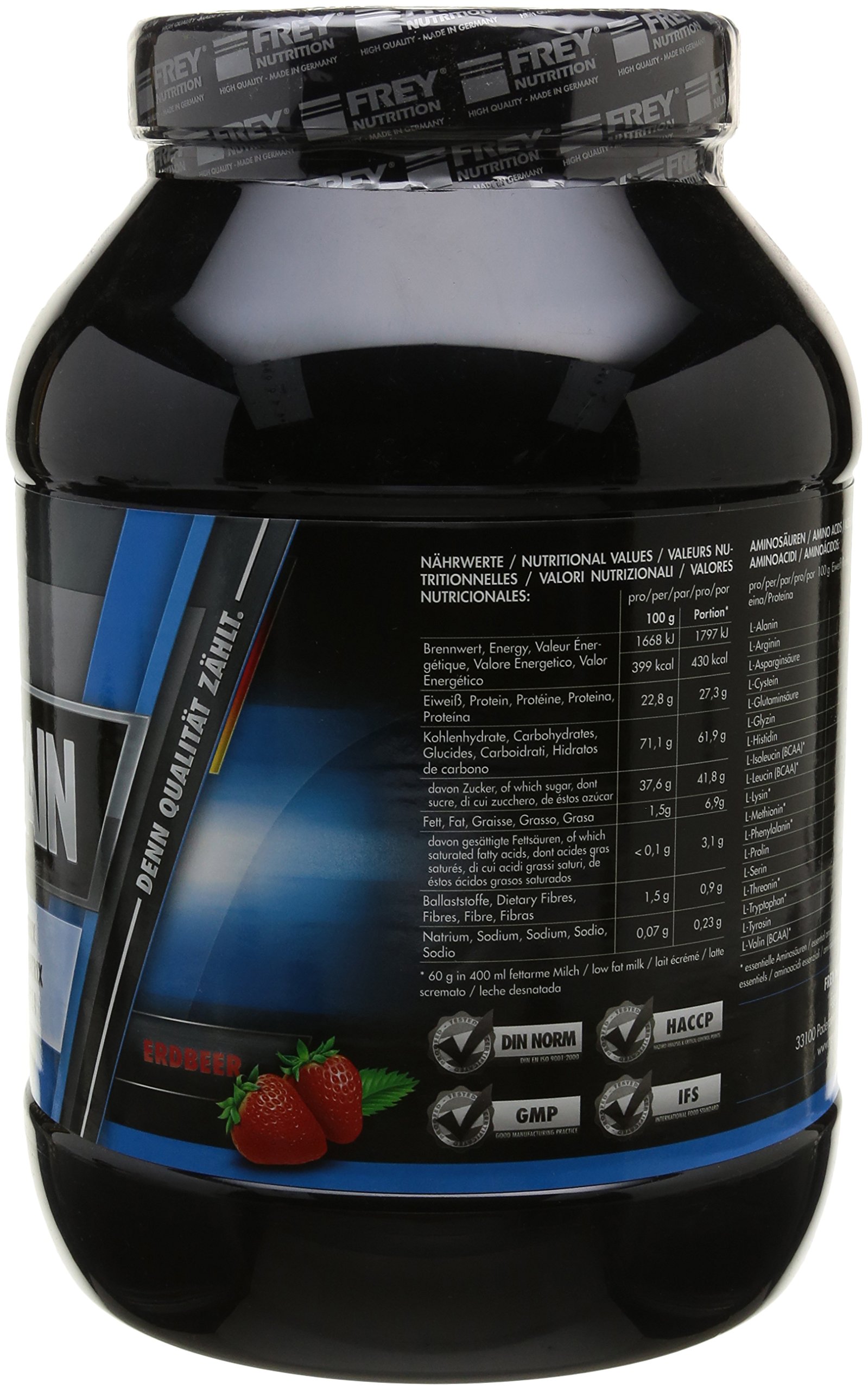frey-nutrition-mega-gain-weight-gainer-erdbeer-dose-1-kg image 2