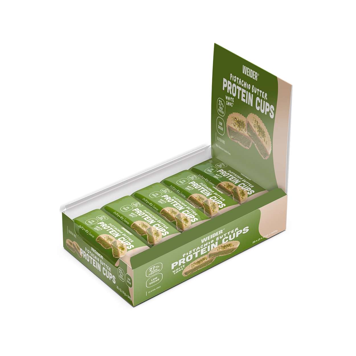 weider-protein-cups-20er-box-zuckerarme-peanut-butter-protein-cups image 1