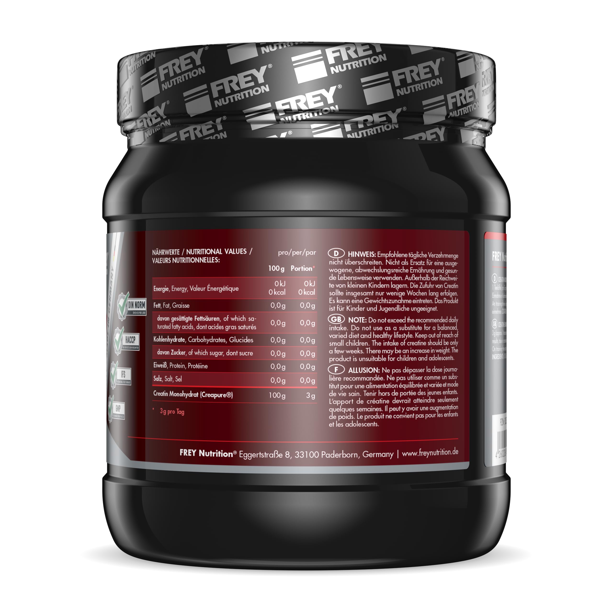 frey-nutrition-creatin-pur-monohydrat-pulver-500-g image 2