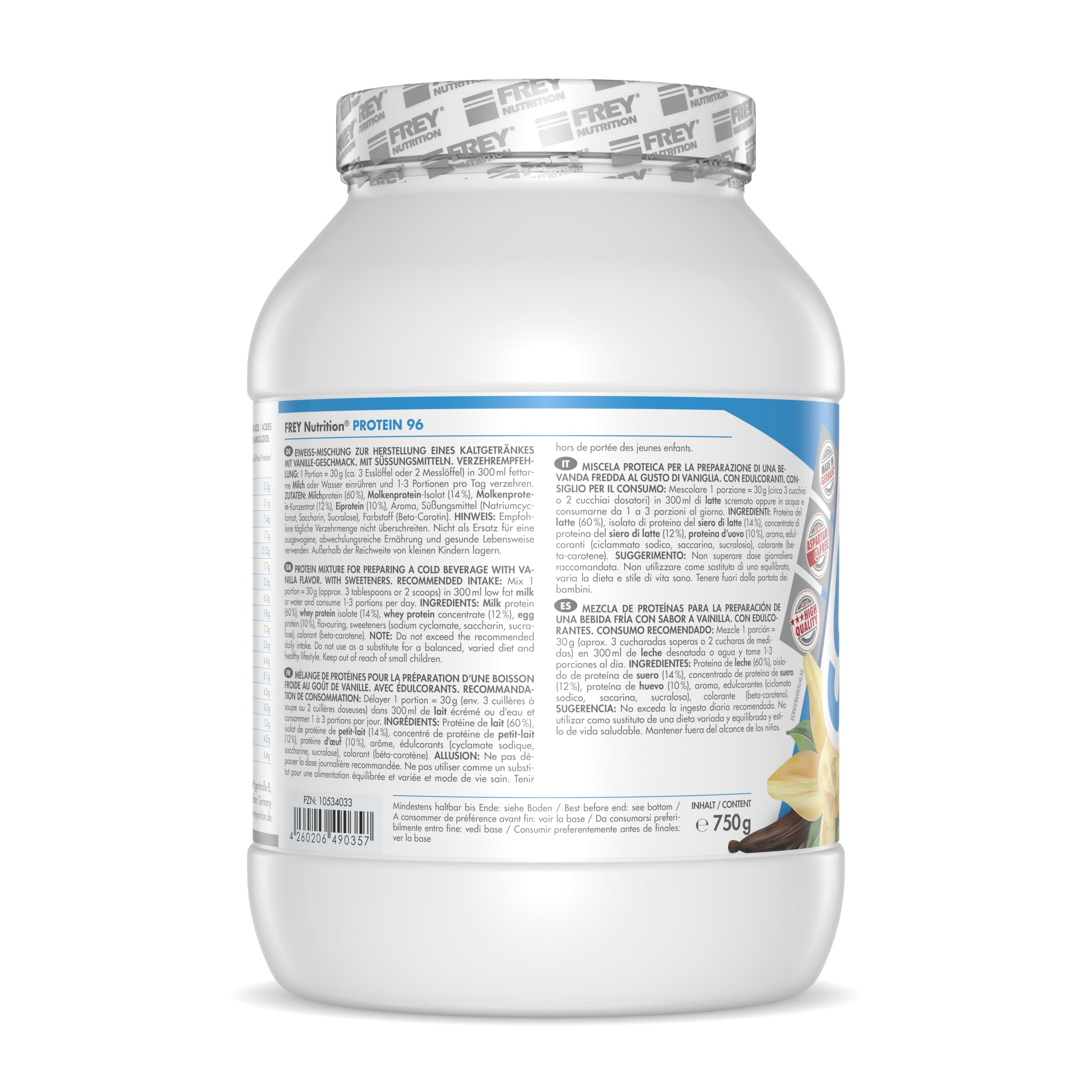 frey-nutrition-protein-96-vanille-4-komponenten-protein-750-g-dose image 3