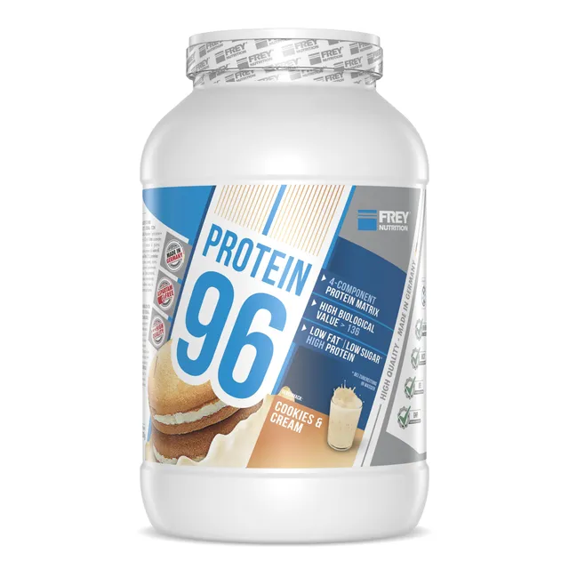 frey-nutrition-protein-96-cookies-und-cream-4-komponenten-protein-2-3-kg-dose image 1