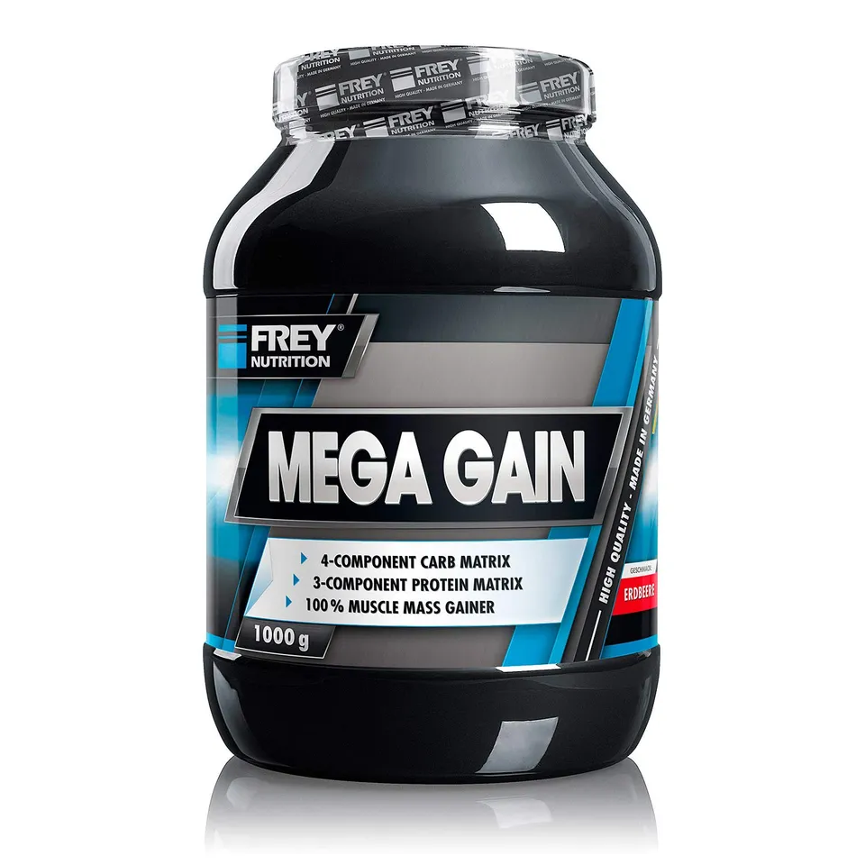 frey-nutrition-mega-gain-weight-gainer-erdbeer-dose-1-kg image 1