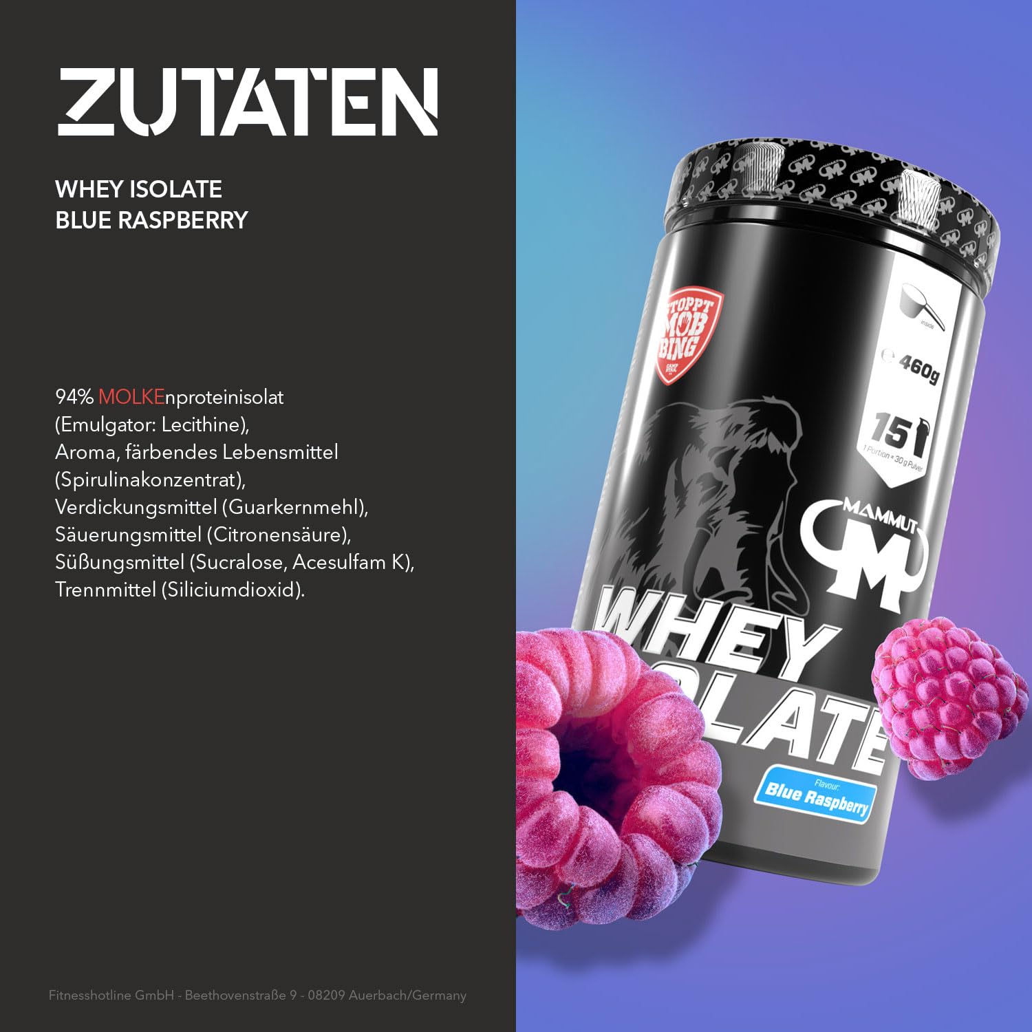 mammut-nutrition-whey-isolat-cfm-blue-raspberry-460-g image 3
