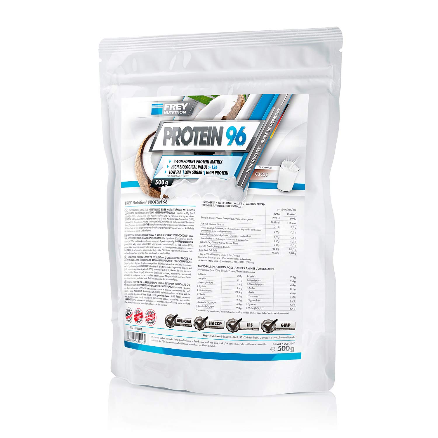 frey-nutrition-protein-96-cocos-beutel-500-g image 1
