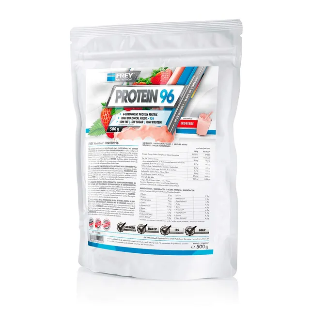 frey-nutrition-protein-96-erdbeere-beutel-500-g image 1
