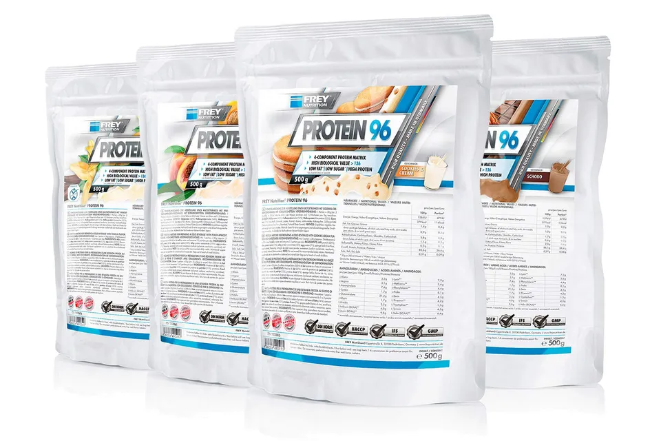 frey-nutrition-protein-96-cocos-4-komponenten-protein-4-x-500-g-beutel image 1