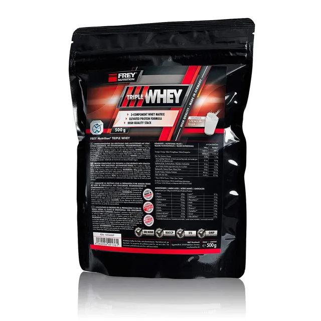 frey-nutrition-triple-whey-stracciatella-proteinpulver-500-g image 1