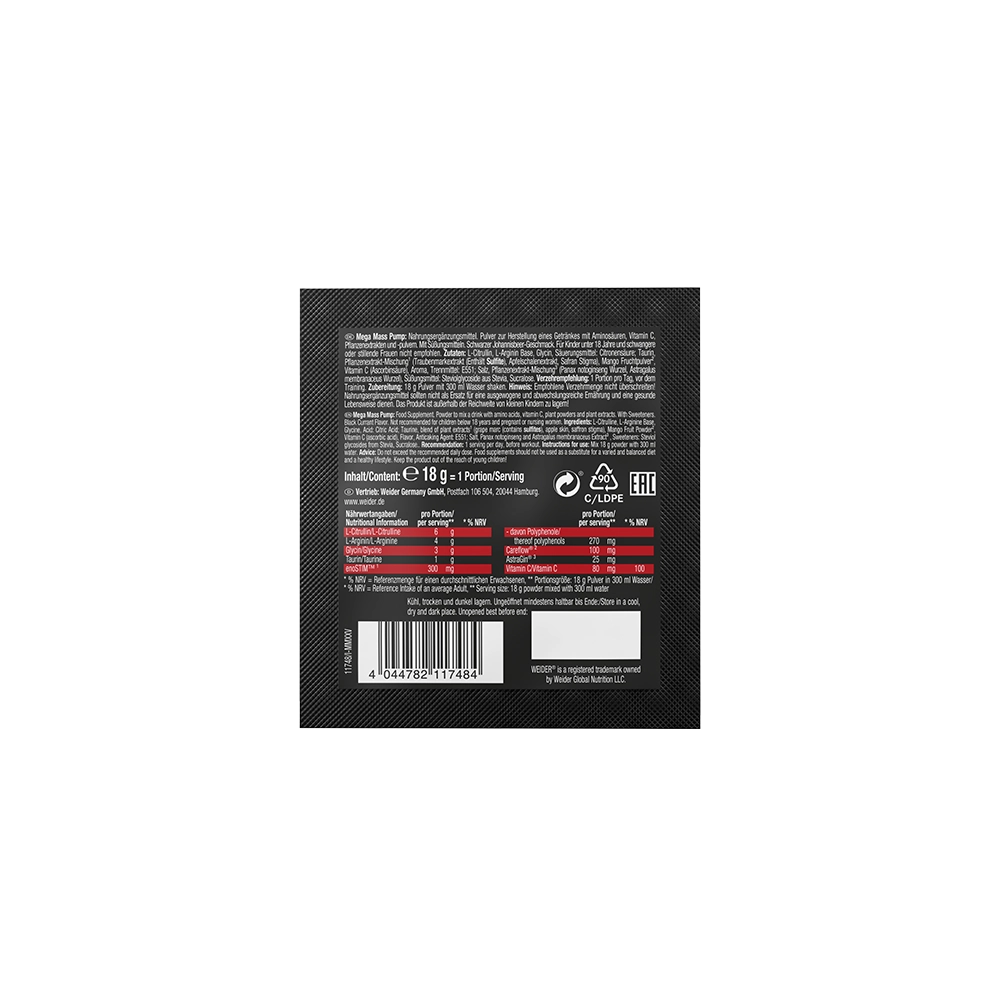 weider-mega-mass-pump-probierbeutel-koffeinfreier-pre-workout-booster image 2