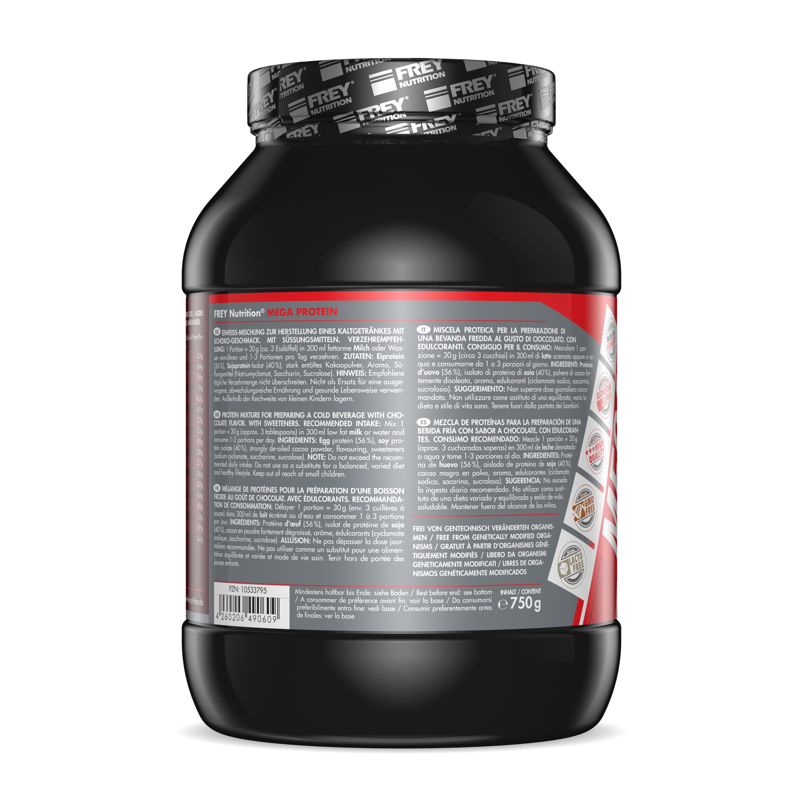 frey-nutrition-mega-protein-schoko-900-g-dose image 2