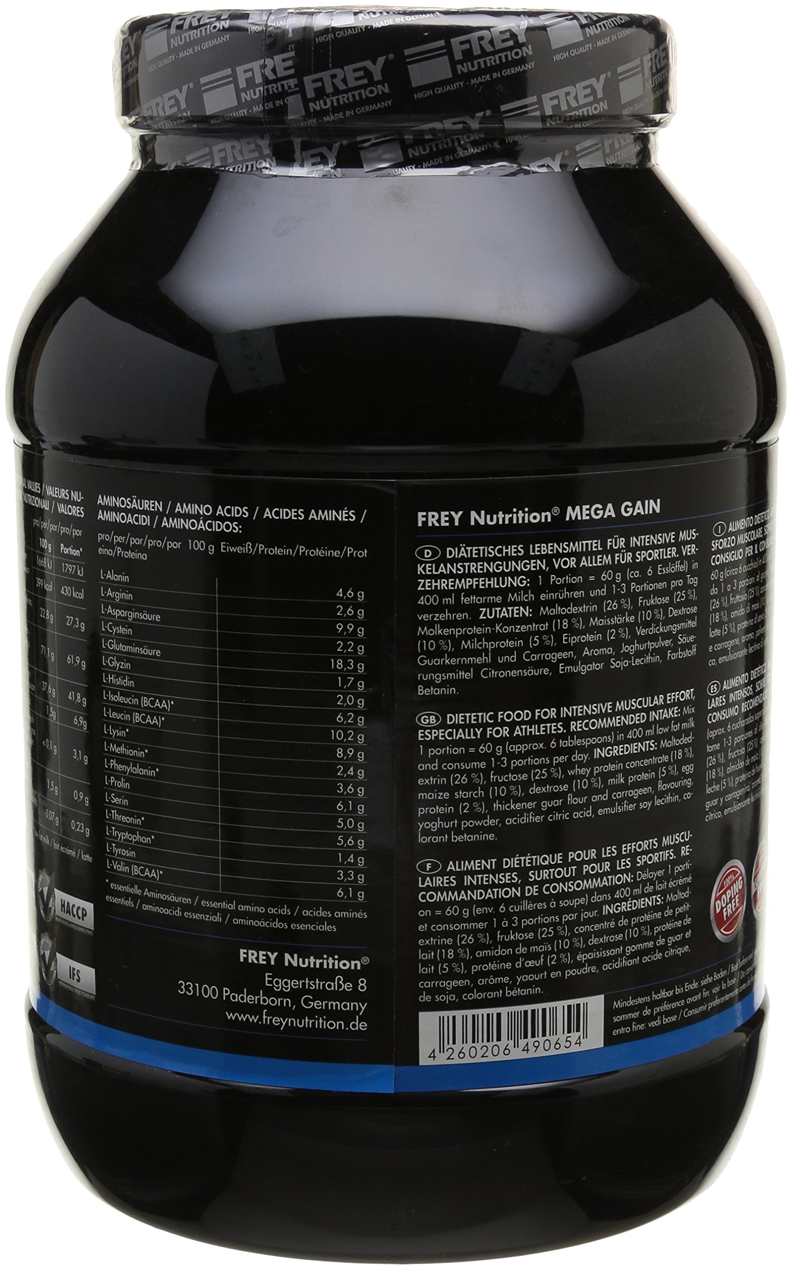 frey-nutrition-mega-gain-weight-gainer-erdbeer-dose-1-kg image 3