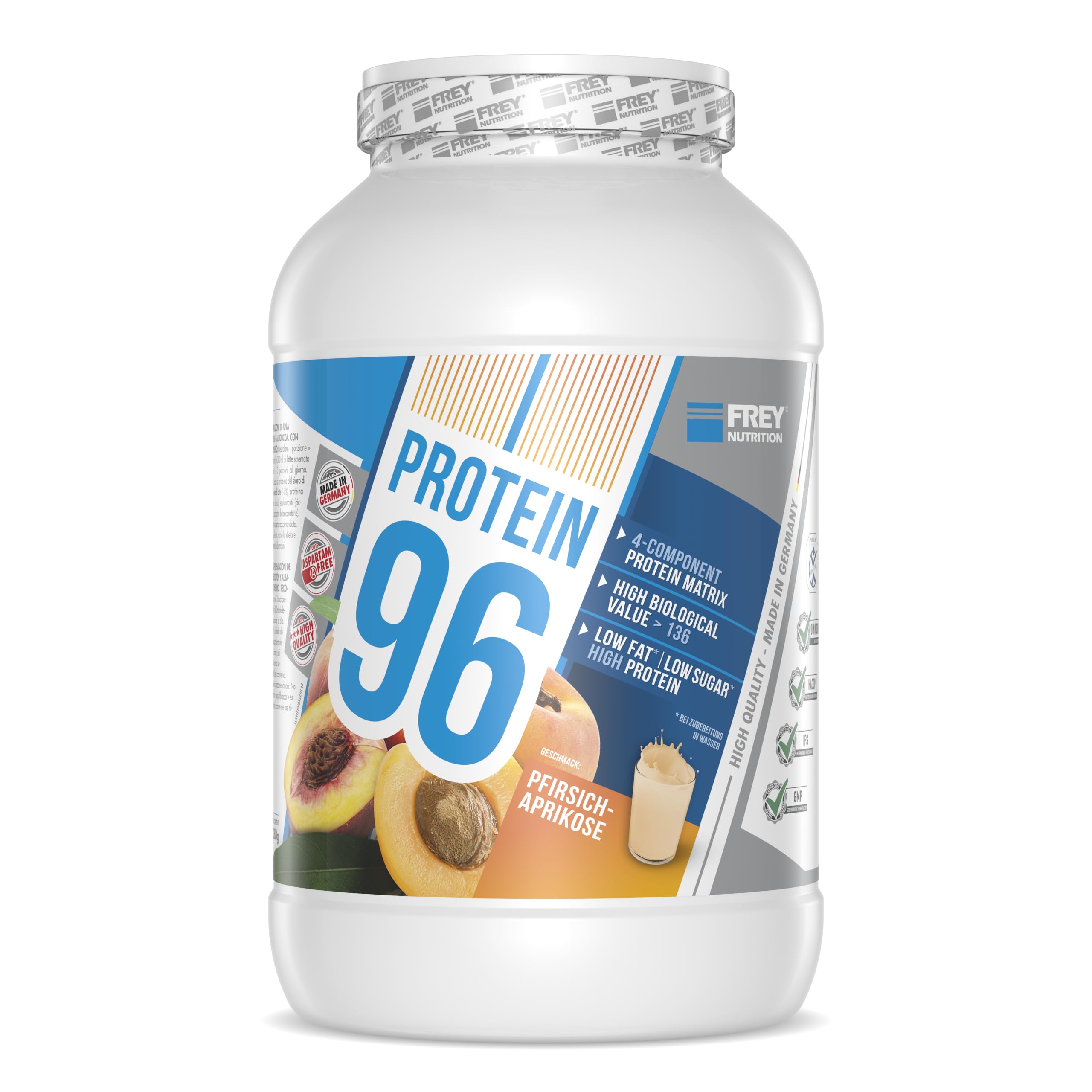 frey-nutrition-protein-96-2-3kg-dose-pfirsich-aprikose image 1