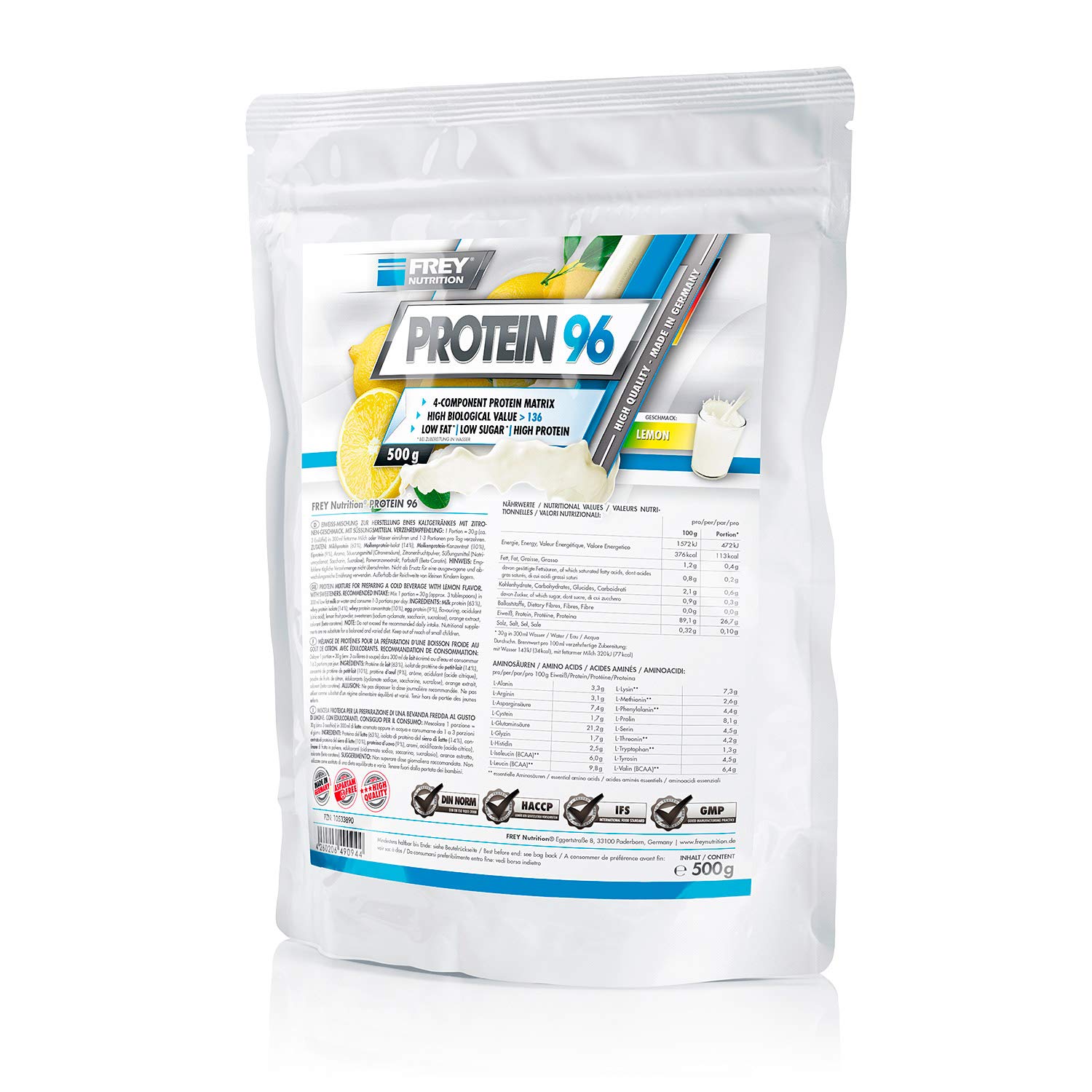frey-nutrition-protein-96-lemon-zipp-beutel-500-g image 1