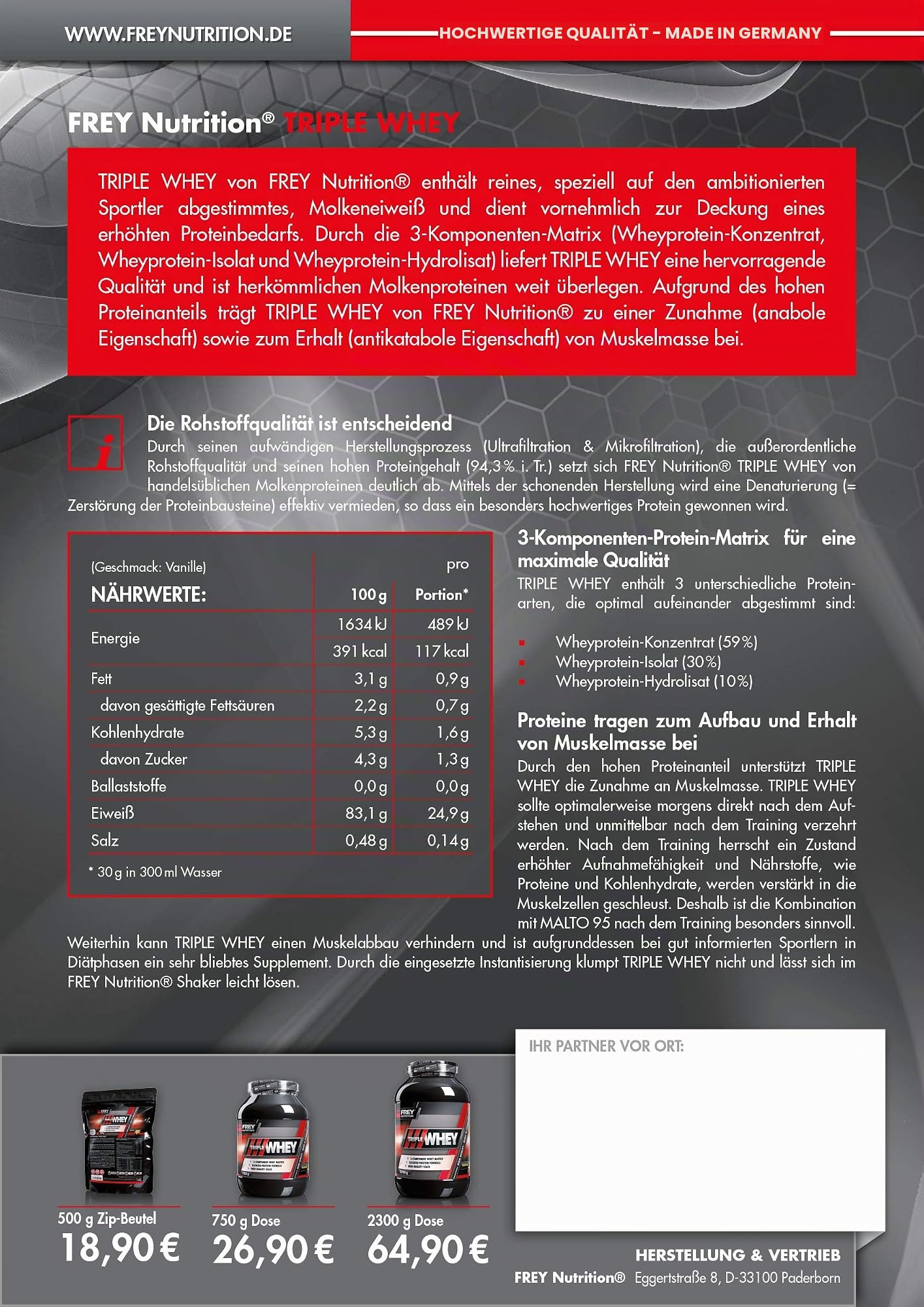 frey-nutrition-triple-whey-proteinpulver-neutral-500-g-ohne-aroma image 3
