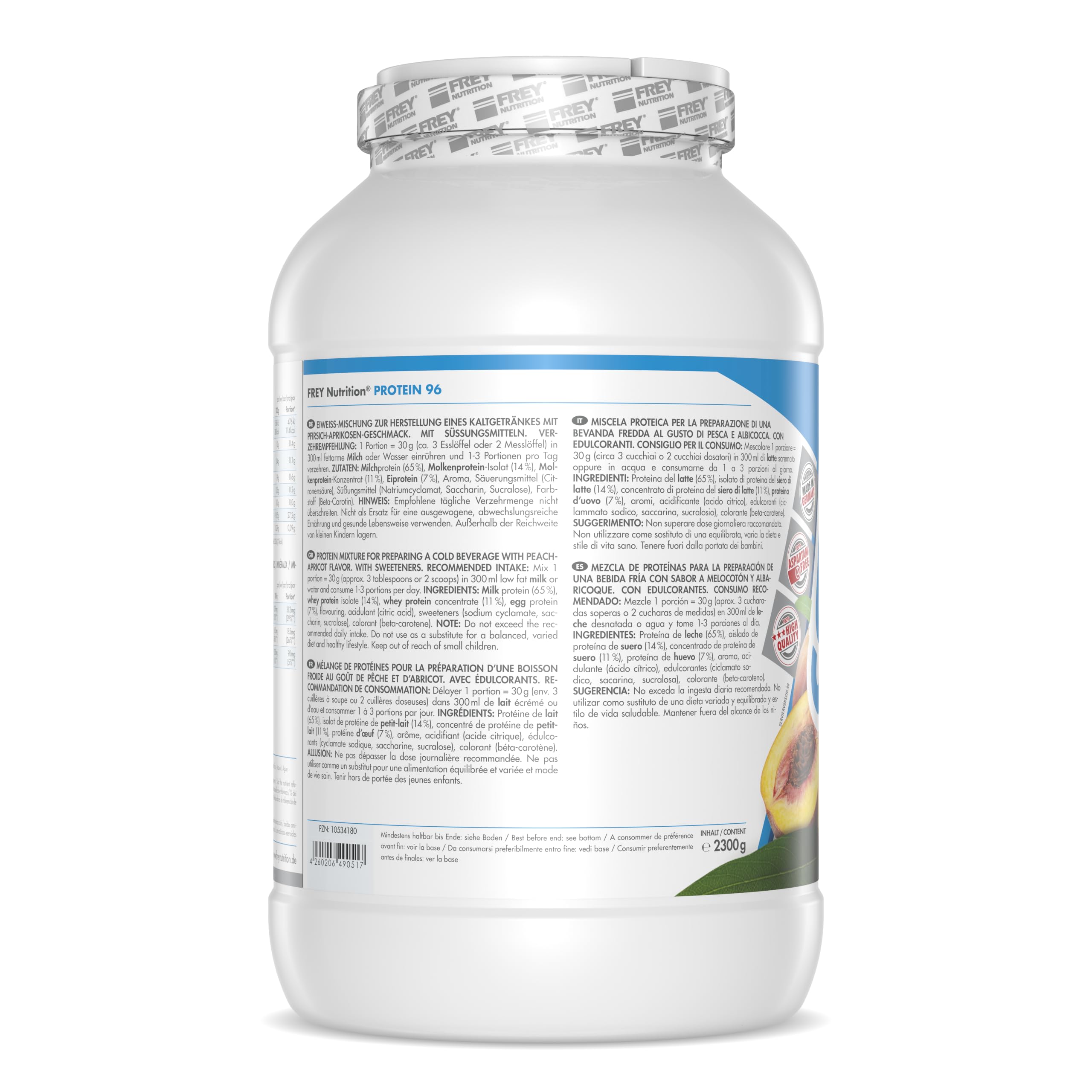 frey-nutrition-protein-96-2-3kg-dose-pfirsich-aprikose image 2
