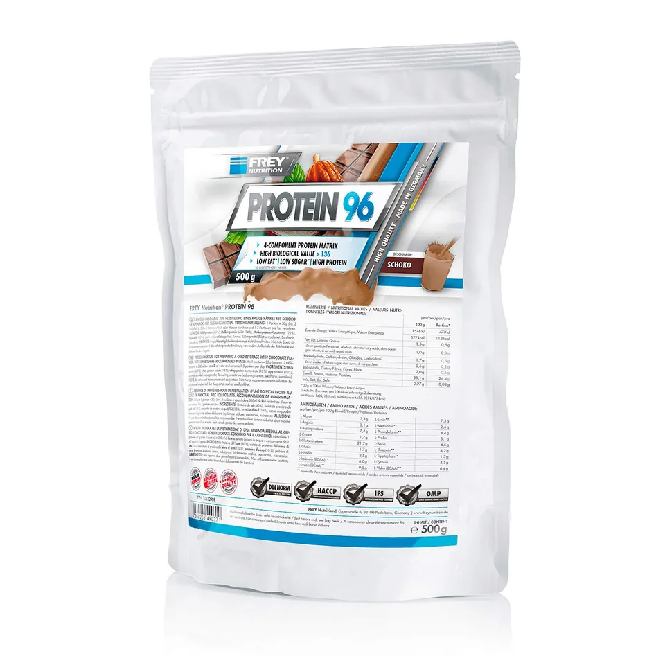 frey-nutrition-protein-96-schoko-4-komponenten-protein-500-g-beutel image 1