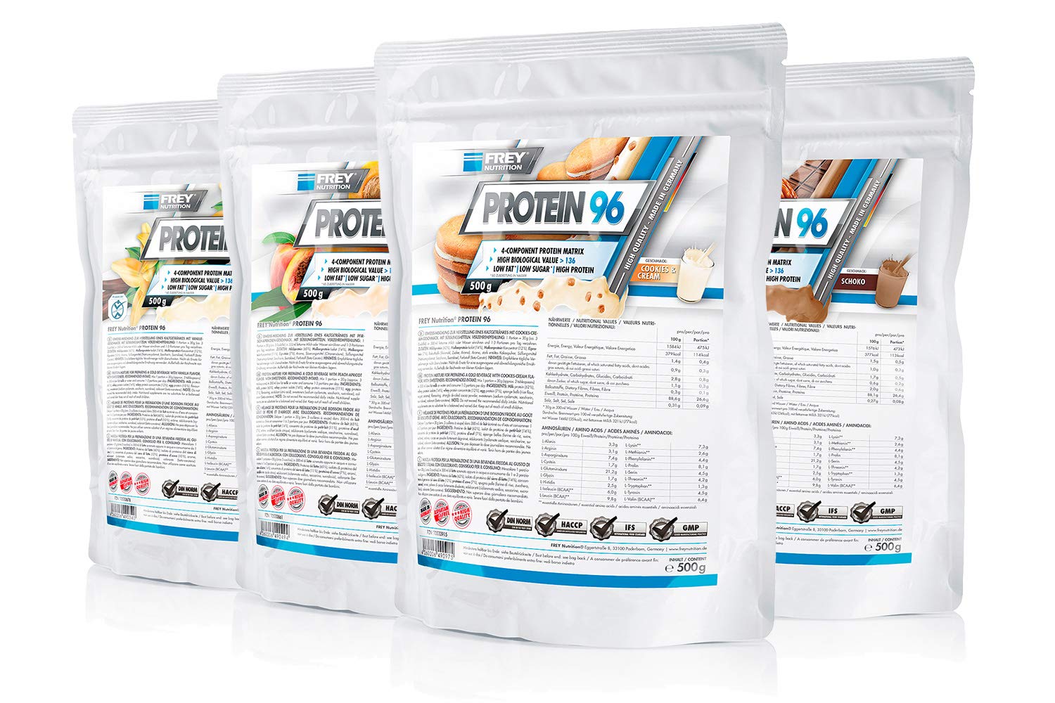 frey-nutrition-protein-96-cocos-4-komponenten-protein-4-x-500-g-beutel image 1