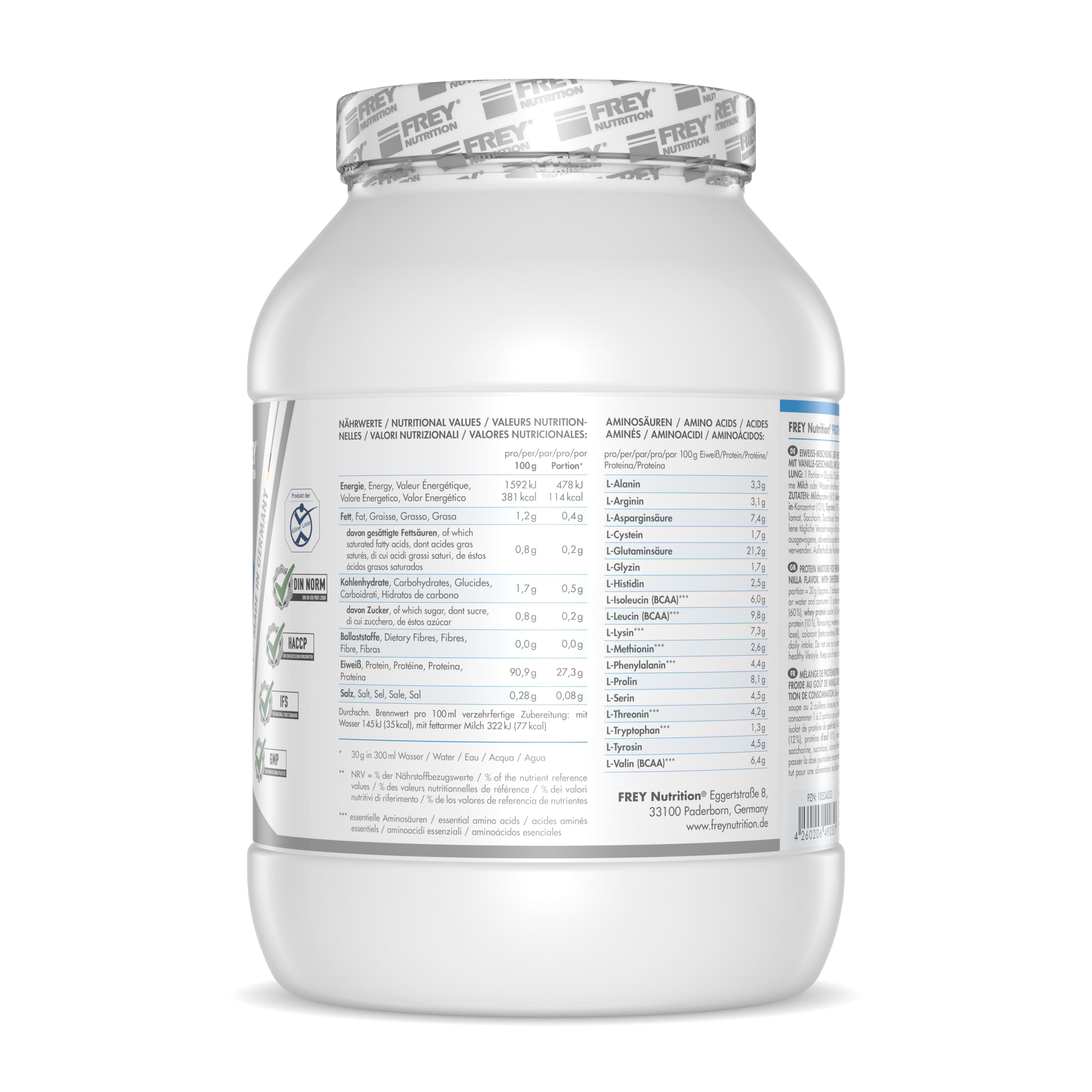 frey-nutrition-protein-96-vanille-4-komponenten-protein-750-g-dose image 2
