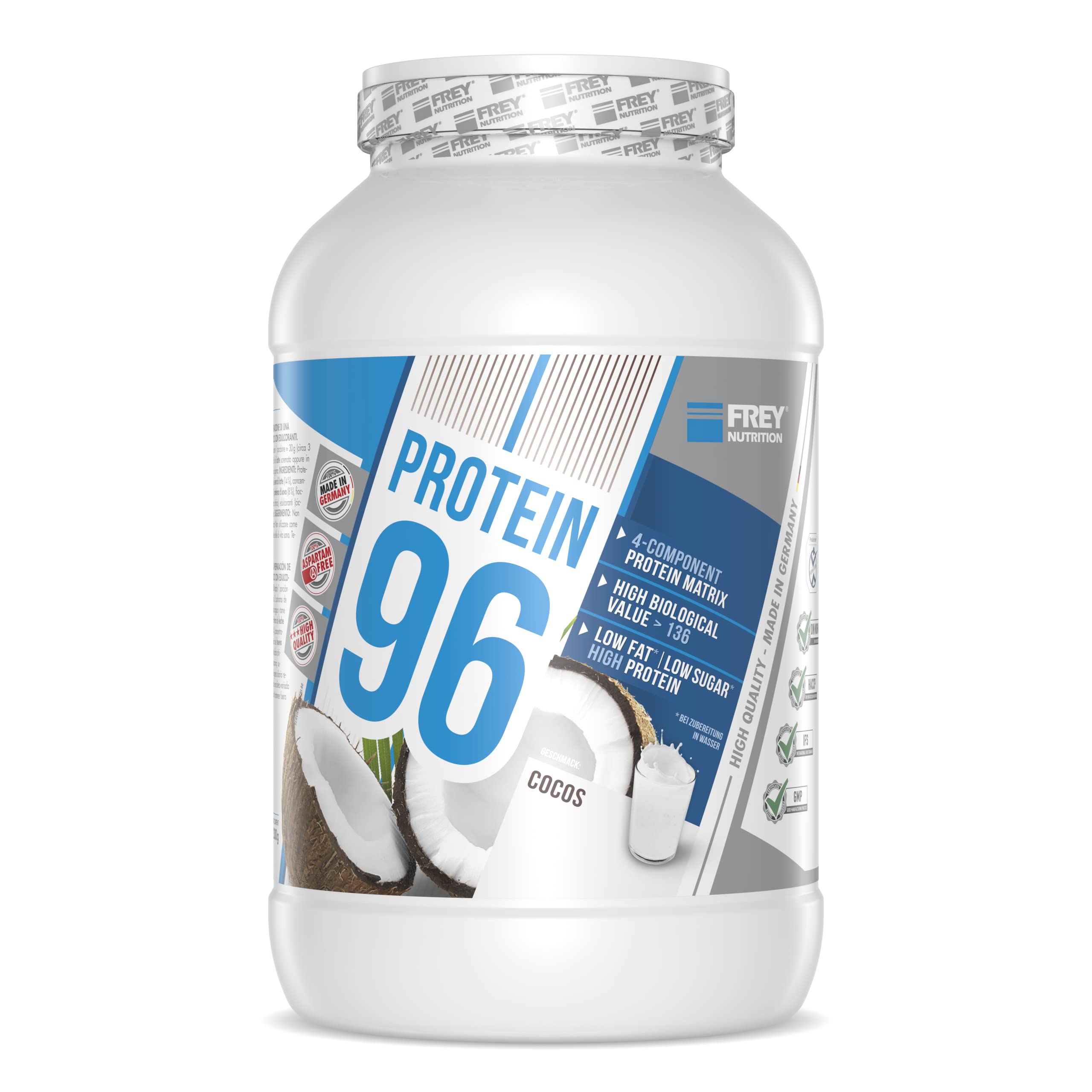 frey-nutrition-protein-96-cocos-2-3-kg-dose-4-komponenten-protein image 1